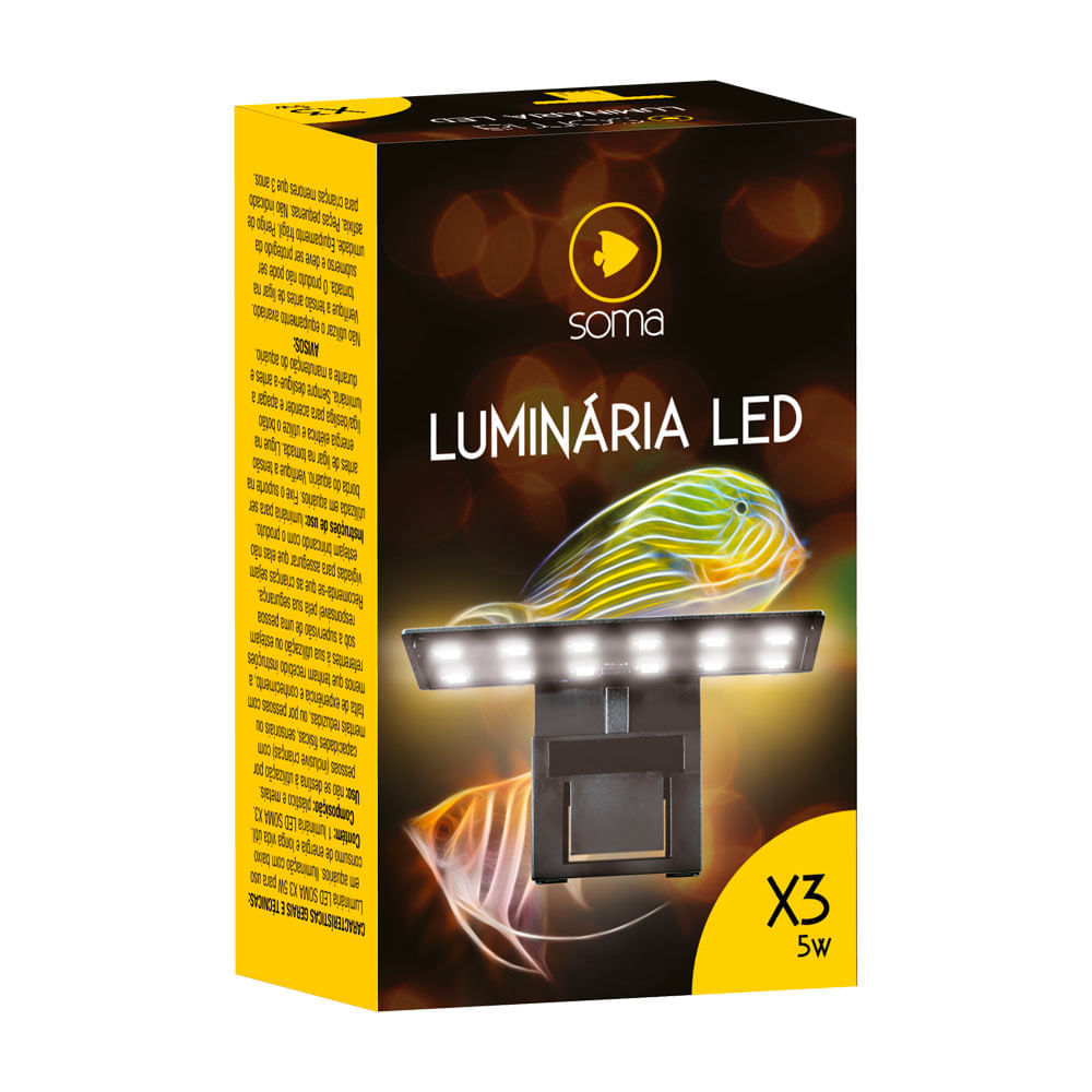 Luminária LED Soma X3 5W Preto e Branco Shopping Smiles